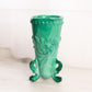 Vintage Westmoreland Glass Green Slag Argonaut Vase Shell and Dolphin Accents