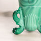 Vintage Westmoreland Glass Green Slag Argonaut Vase Shell and Dolphin Accents