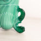 Vintage Westmoreland Glass Green Slag Argonaut Vase Shell and Dolphin Accents