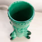 Vintage Westmoreland Glass Green Slag Argonaut Vase Shell and Dolphin Accents