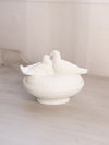 Vintage Westmoreland Glass Oval White Birds on Nest Lidded Dish
