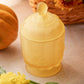 Vintage Westmoreland Glass Satin Yellow Paneled Grape Lidded Jar