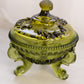 Vintage Westmoreland Green Glass Lidded Argonaut Shell Dish