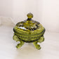 Vintage Westmoreland Green Glass Lidded Argonaut Shell Dish