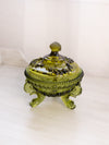 Vintage Westmoreland Green Glass Lidded Argonaut Shell Dish