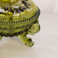 Vintage Westmoreland Green Glass Lidded Argonaut Shell Dish