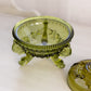 Vintage Westmoreland Green Glass Lidded Argonaut Shell Dish