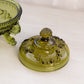 Vintage Westmoreland Green Glass Lidded Argonaut Shell Dish