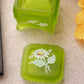 Vintage Westmoreland Glass Green Mist Floral Lidded Box