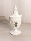 Vintage Westmoreland Holly Berry White Milk Glass Lidded Dish