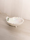 Vintage Westmoreland Iridescent Milk Glass Holly Berry Shell Dish