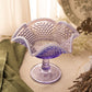 Vintage Westmoreland Lilac Opalescent Glass Hobnail Ruffle Compote