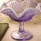 Vintage Westmoreland Lilac Opalescent Glass Hobnail Ruffle Compote