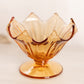 Vintage Westmoreland Medium Amber Glass Footed Lotus Bowl