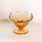 Vintage Westmoreland Medium Amber Glass Footed Lotus Bowl