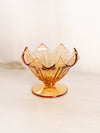 Vintage Westmoreland Medium Amber Glass Footed Lotus Bowl