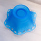 Vintage Westmoreland Medium Blue Satin Glass Lattice Edge Footed Bowl