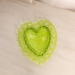 Vintage Westmoreland Medium Green Glass Lattice Heart Dish