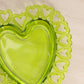 Vintage Westmoreland Medium Green Glass Lattice Heart Dish