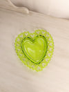 Vintage Westmoreland Medium Green Glass Lattice Heart Dish