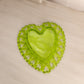 Vintage Westmoreland Medium Green Glass Lattice Heart Dish