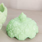 Vintage Westmoreland Medium Green Milk Glass Old Quilt Lidded Dish