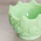 Vintage Westmoreland Medium Green Milk Glass Old Quilt Lidded Dish