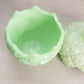 Vintage Westmoreland Medium Green Milk Glass Old Quilt Lidded Dish