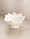 Vintage Westmoreland Medium Square Ring & Petal Milk Glass Footed Bowl