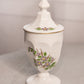 Vintage Westmoreland Milk Glass Floral Detail Lidded Dish