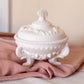 Vintage Westmoreland Off White Matte Glass Lidded Argonaut Shell Dish
