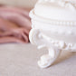 Vintage Westmoreland Off White Matte Glass Lidded Argonaut Shell Dish