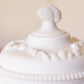 Vintage Westmoreland Off White Matte Glass Lidded Argonaut Shell Dish