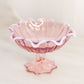 Vintage Westmoreland Pink Opalescent Glass Lotus Compote