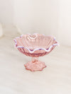 Vintage Westmoreland Pink Opalescent Glass Lotus Compote
