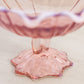 Vintage Westmoreland Pink Opalescent Glass Lotus Compote