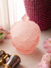 Vintage Westmoreland Pink Satin Glass Old Quilt Lidded Dish