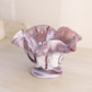 Vintage Westmoreland Purple Slag Glass Grape Compote with Ruffle Edge