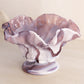 Vintage Westmoreland Purple Slag Glass Grape Compote with Ruffle Edge