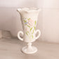 Vintage Westmoreland Rose & Lattice Milk Glass Vase with 2 Handles