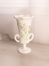 Vintage Westmoreland Rose & Lattice Milk Glass Vase with 2 Handles