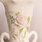 Vintage Westmoreland Rose & Lattice Milk Glass Vase with 2 Handles