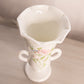 Vintage Westmoreland Rose & Lattice Milk Glass Vase with 2 Handles