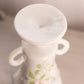 Vintage Westmoreland Rose & Lattice Milk Glass Vase with 2 Handles