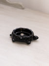 Vintage Westmoreland Small Black Glass Turtle Ashtray Dish