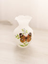 Vintage Westmoreland Small Clear Satin Glass Butterfly Vase