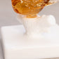 Vintage Westmoreland Small Orange Glass Bird on Branch 2 Piece Figurine