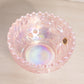 Vintage Westmoreland Small Pink Iridescent Roselin Floral Glass Bowl