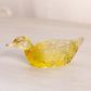 Vintage Westmoreland Small Gold Glass Duck Bird Dish