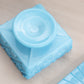 Vintage Westmoreland Square Blue Milk Glass Old Quilt Lidded Dish
